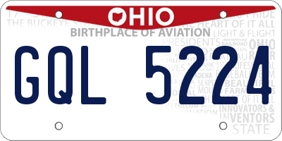 OH license plate GQL5224