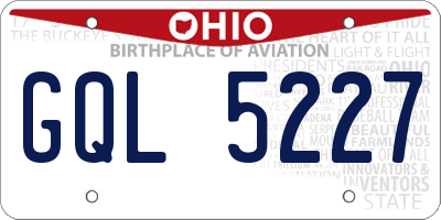 OH license plate GQL5227