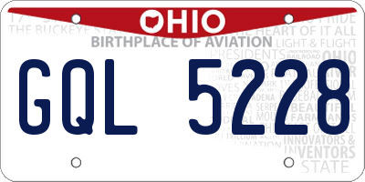 OH license plate GQL5228