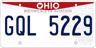OH license plate GQL5229