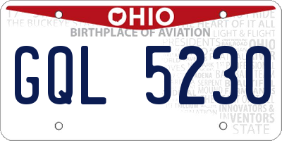OH license plate GQL5230