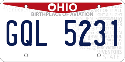 OH license plate GQL5231