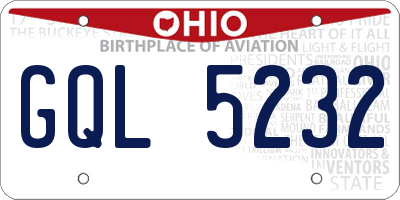 OH license plate GQL5232