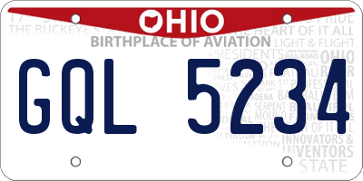 OH license plate GQL5234