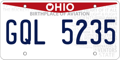 OH license plate GQL5235
