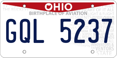 OH license plate GQL5237