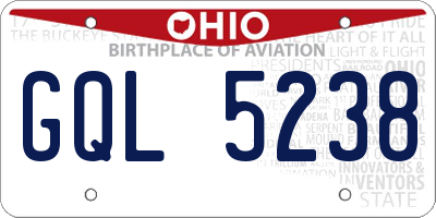 OH license plate GQL5238