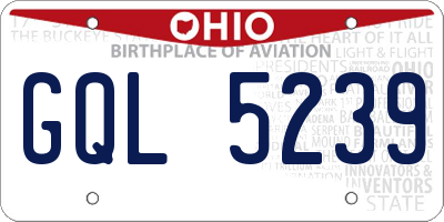 OH license plate GQL5239