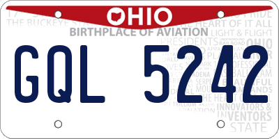OH license plate GQL5242