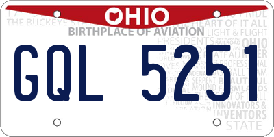 OH license plate GQL5251