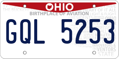 OH license plate GQL5253