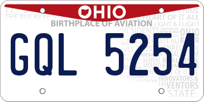 OH license plate GQL5254