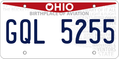 OH license plate GQL5255
