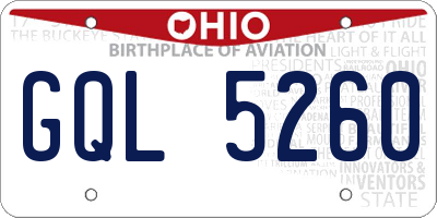 OH license plate GQL5260