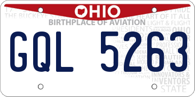 OH license plate GQL5263