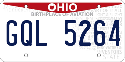 OH license plate GQL5264