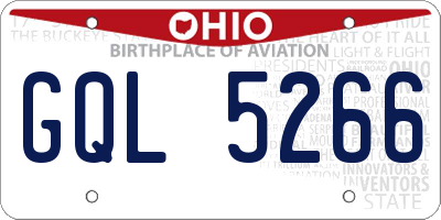 OH license plate GQL5266