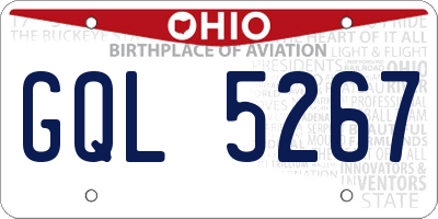 OH license plate GQL5267