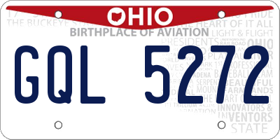 OH license plate GQL5272