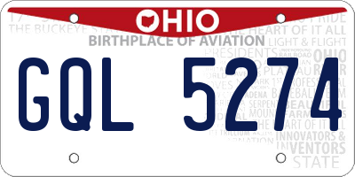 OH license plate GQL5274