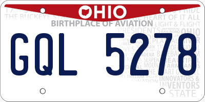 OH license plate GQL5278