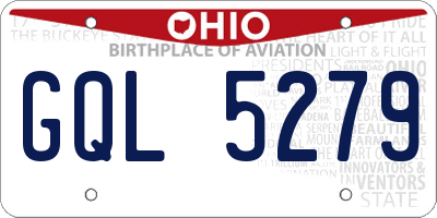 OH license plate GQL5279