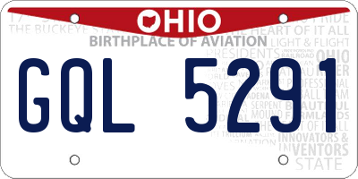 OH license plate GQL5291