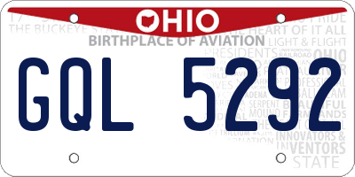 OH license plate GQL5292