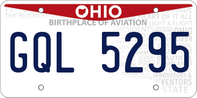 OH license plate GQL5295