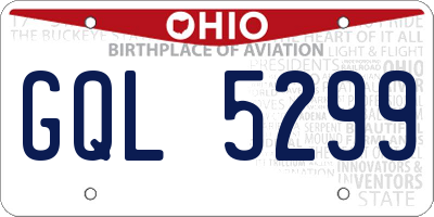 OH license plate GQL5299