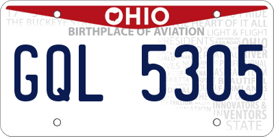 OH license plate GQL5305