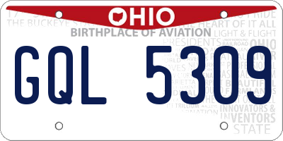 OH license plate GQL5309
