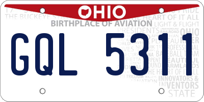 OH license plate GQL5311