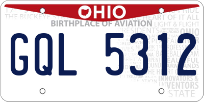 OH license plate GQL5312