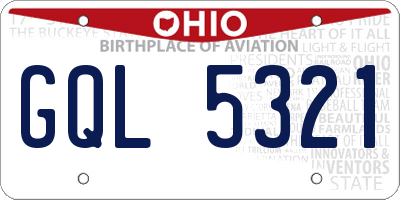 OH license plate GQL5321