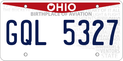 OH license plate GQL5327