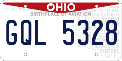 OH license plate GQL5328