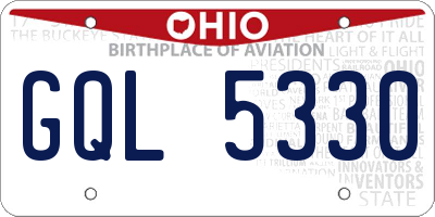 OH license plate GQL5330