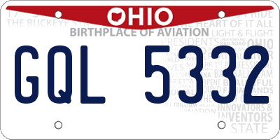 OH license plate GQL5332