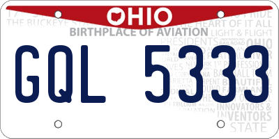 OH license plate GQL5333