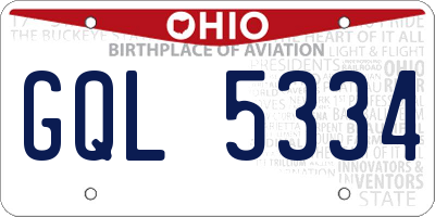 OH license plate GQL5334