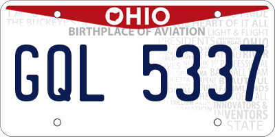OH license plate GQL5337