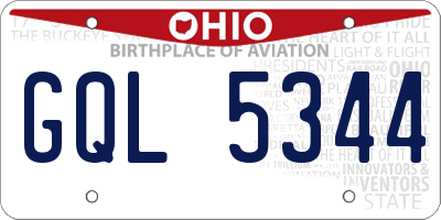 OH license plate GQL5344