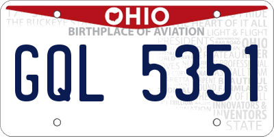 OH license plate GQL5351