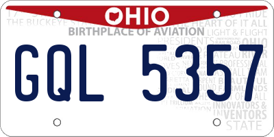 OH license plate GQL5357