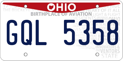 OH license plate GQL5358
