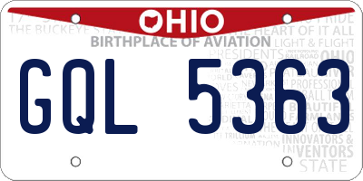 OH license plate GQL5363
