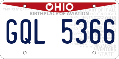 OH license plate GQL5366