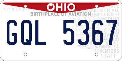 OH license plate GQL5367