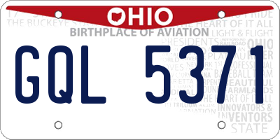 OH license plate GQL5371